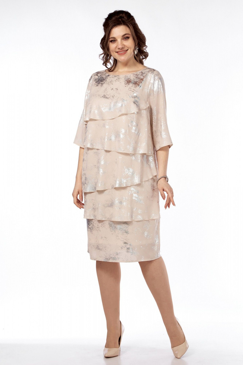 Платья Alani Collection 2310 беж+напыление