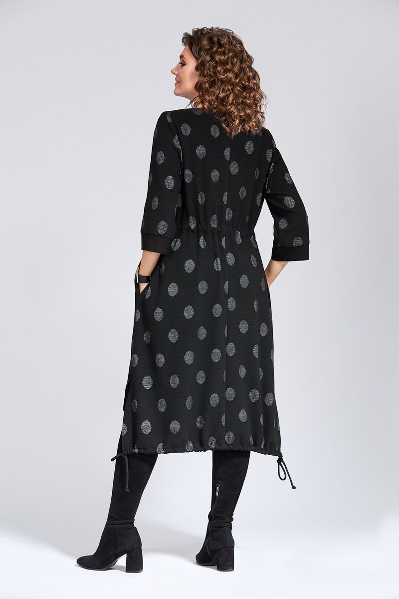 Платье Милора-стиль 802 черный+горох