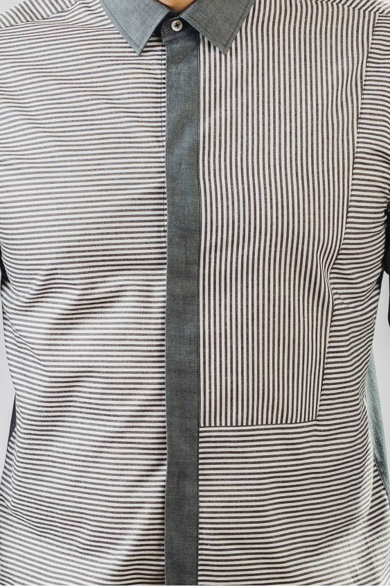 Рубашки с длинным рукавом Nadex 622022И_170 темно-серый