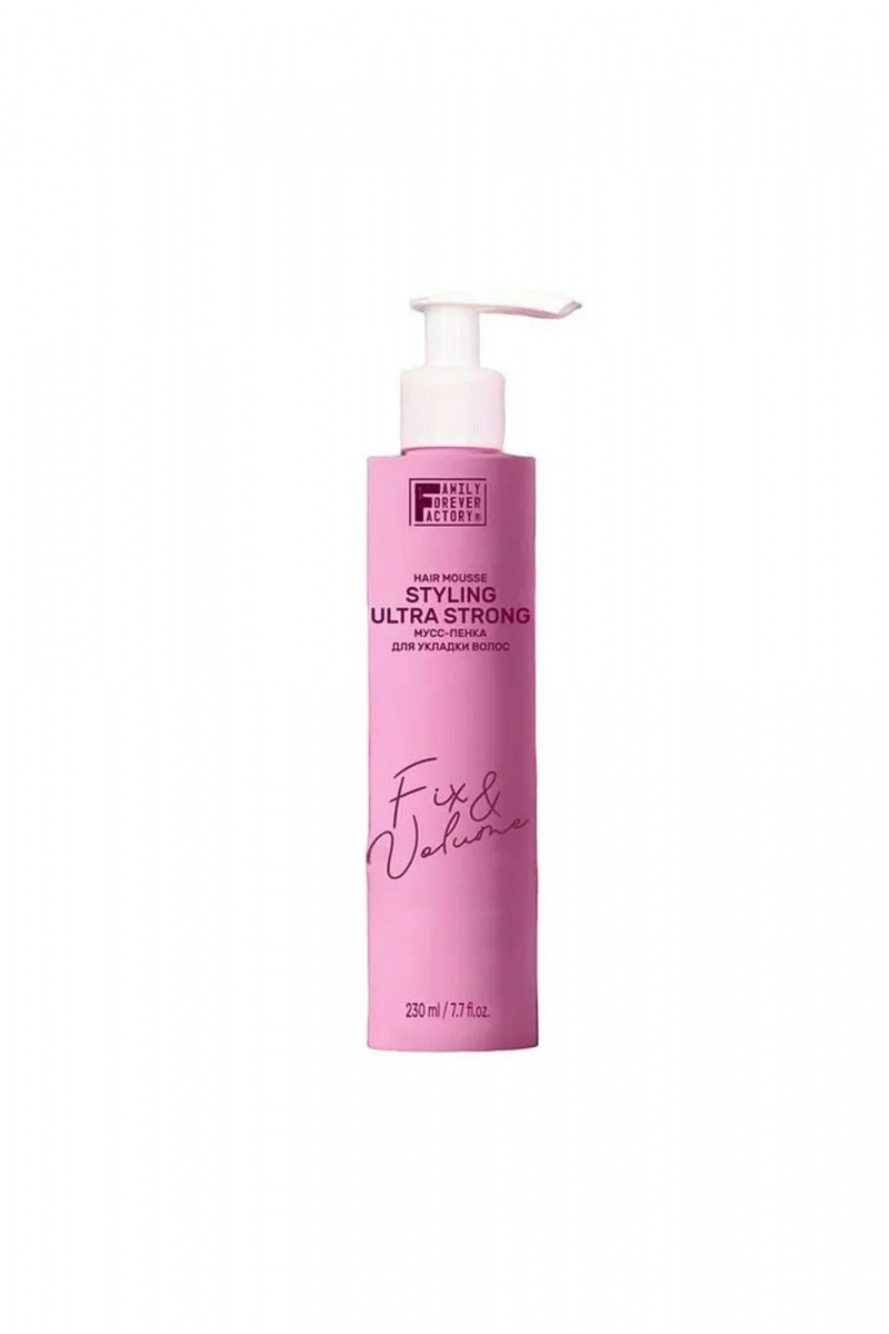 Средства для укладки FAMILY FOREVER FACTORY Hair Pure Boom Мусс-пенка "ультрасильная фиксация"