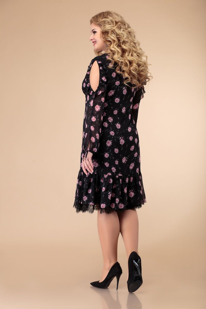 Платье Svetlana-Style 1177 черный_цветы