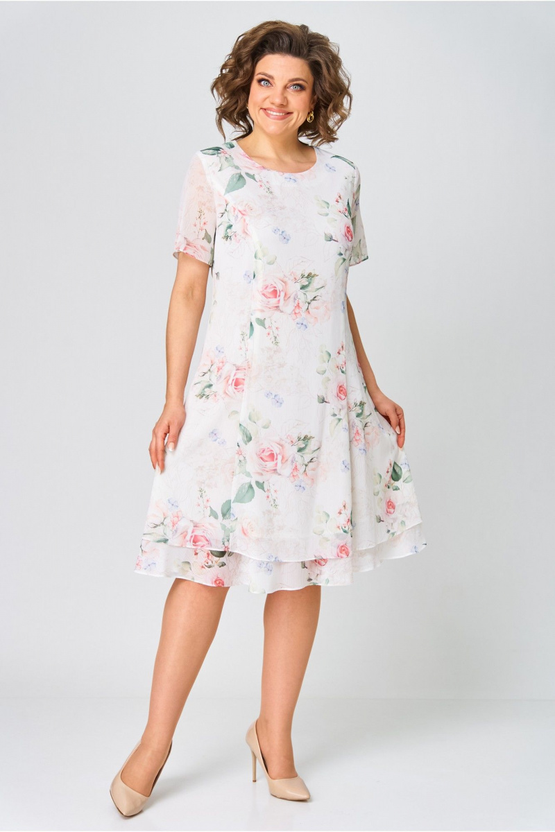 Платья Moda Versal П2383 молочный_короткий_рукав