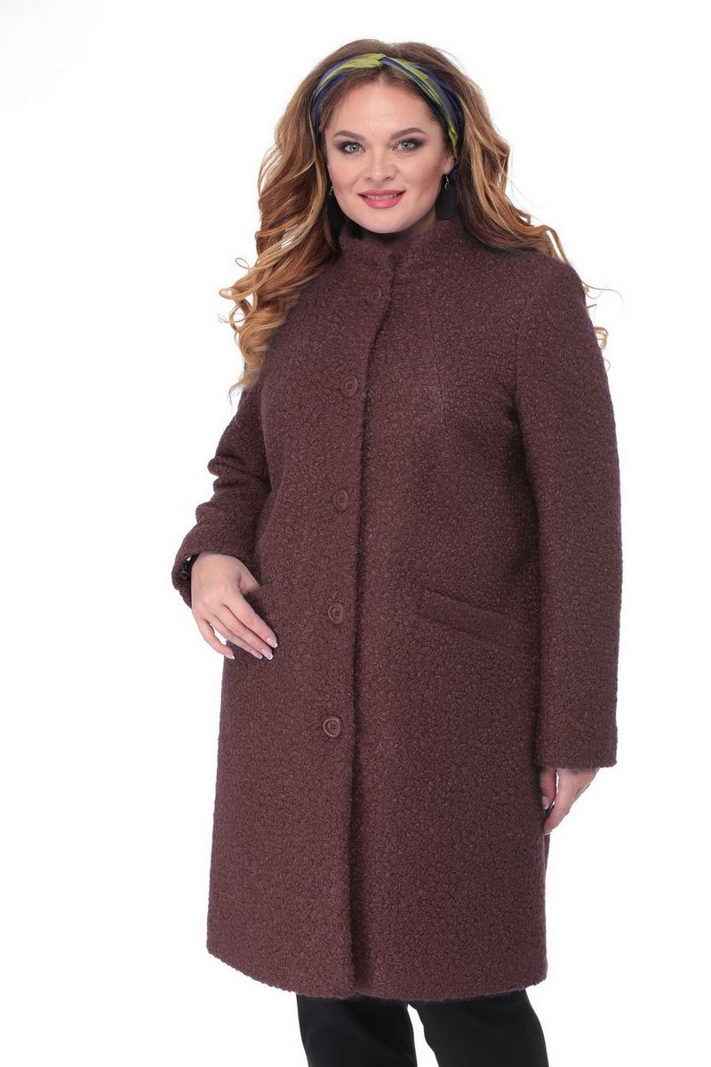 Женское пальто БелЭльСтиль 786 коричневый