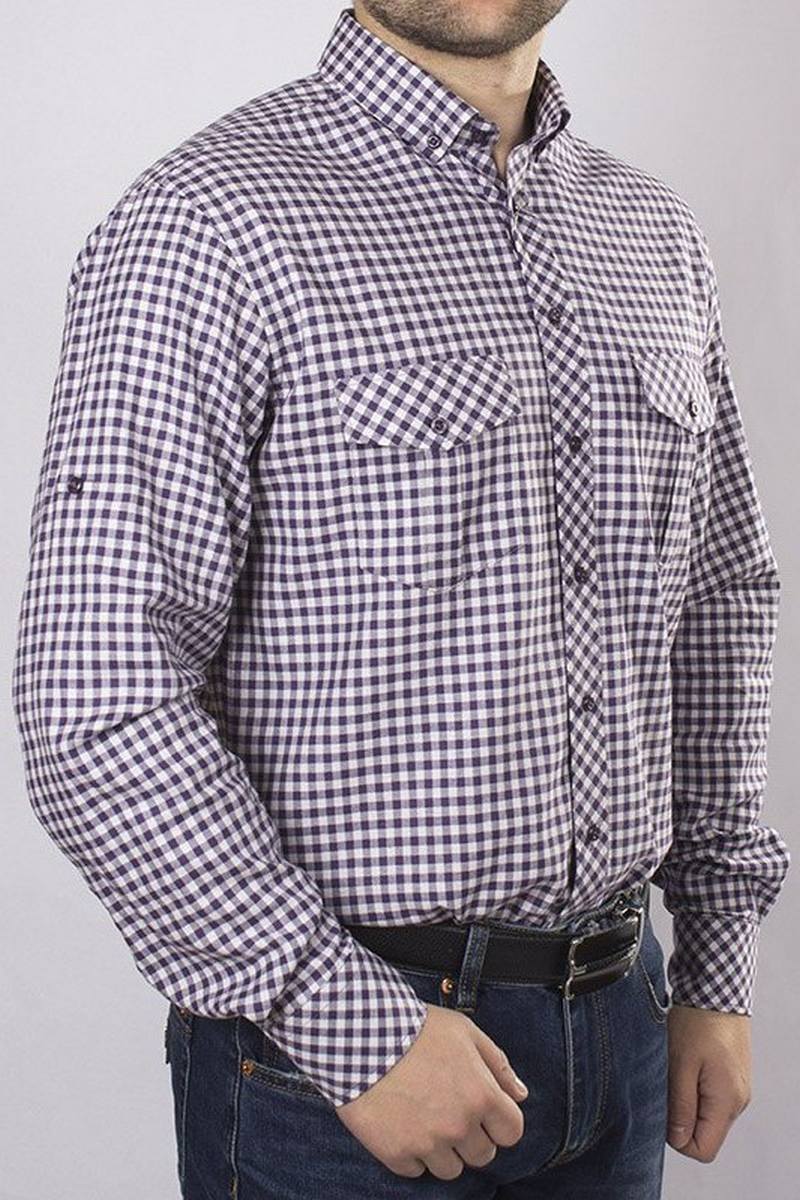 Рубашки с длинным рукавом Nadex 858014И_170 бело-фиолетовый