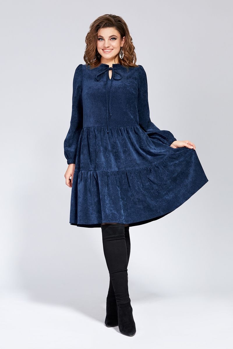 Платье Милора-стиль 848 сине-голубое