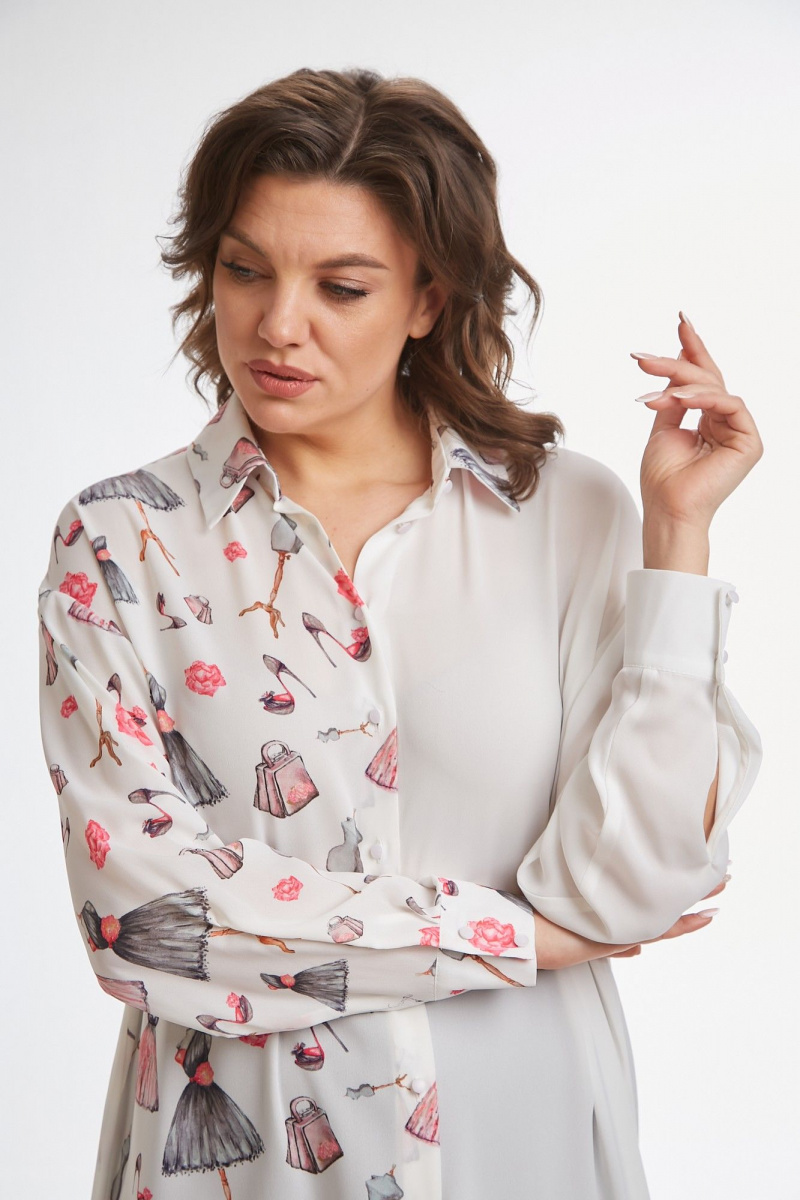 Рубашки Avenue Fashion 0315-4 молочный+дизайн