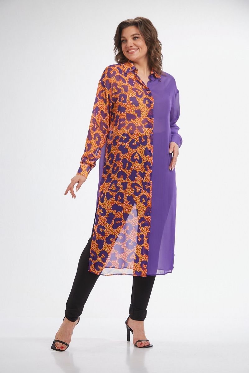 Рубашки Avenue Fashion 0315-5 фиолетовый+дизайн