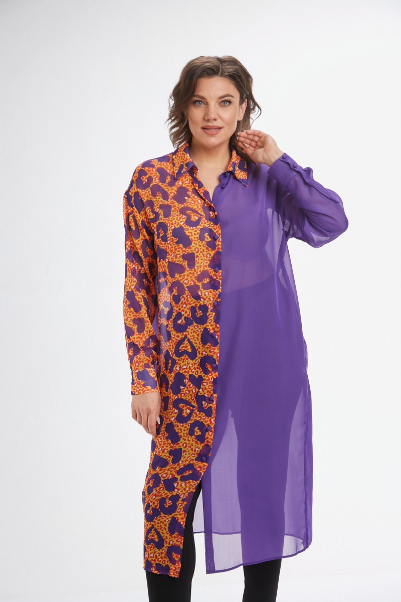 Рубашки Avenue Fashion 0315-5 фиолетовый+дизайн