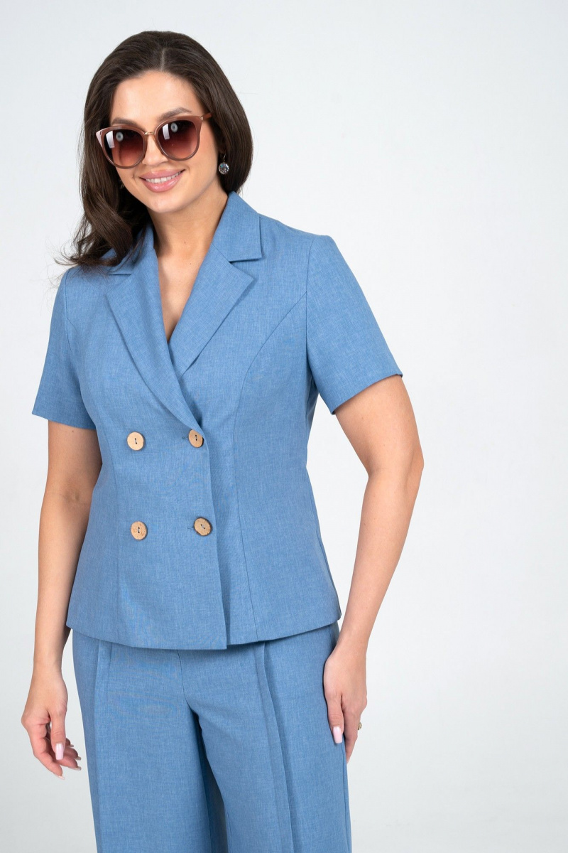 Брючный костюм Alani Collection 2344 голубой