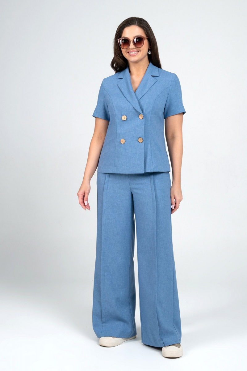 Брючный костюм Alani Collection 2344 голубой