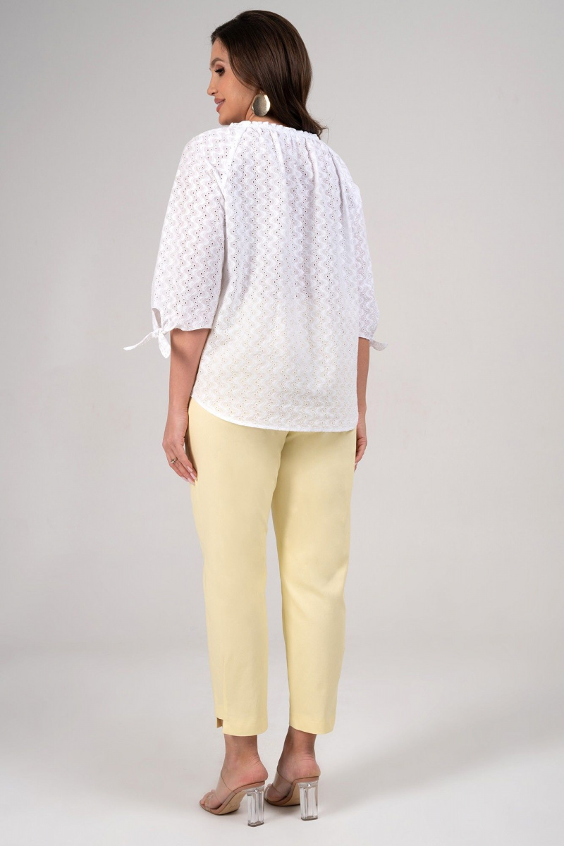 Брючный комплект Alani Collection 2348 белый+желтый