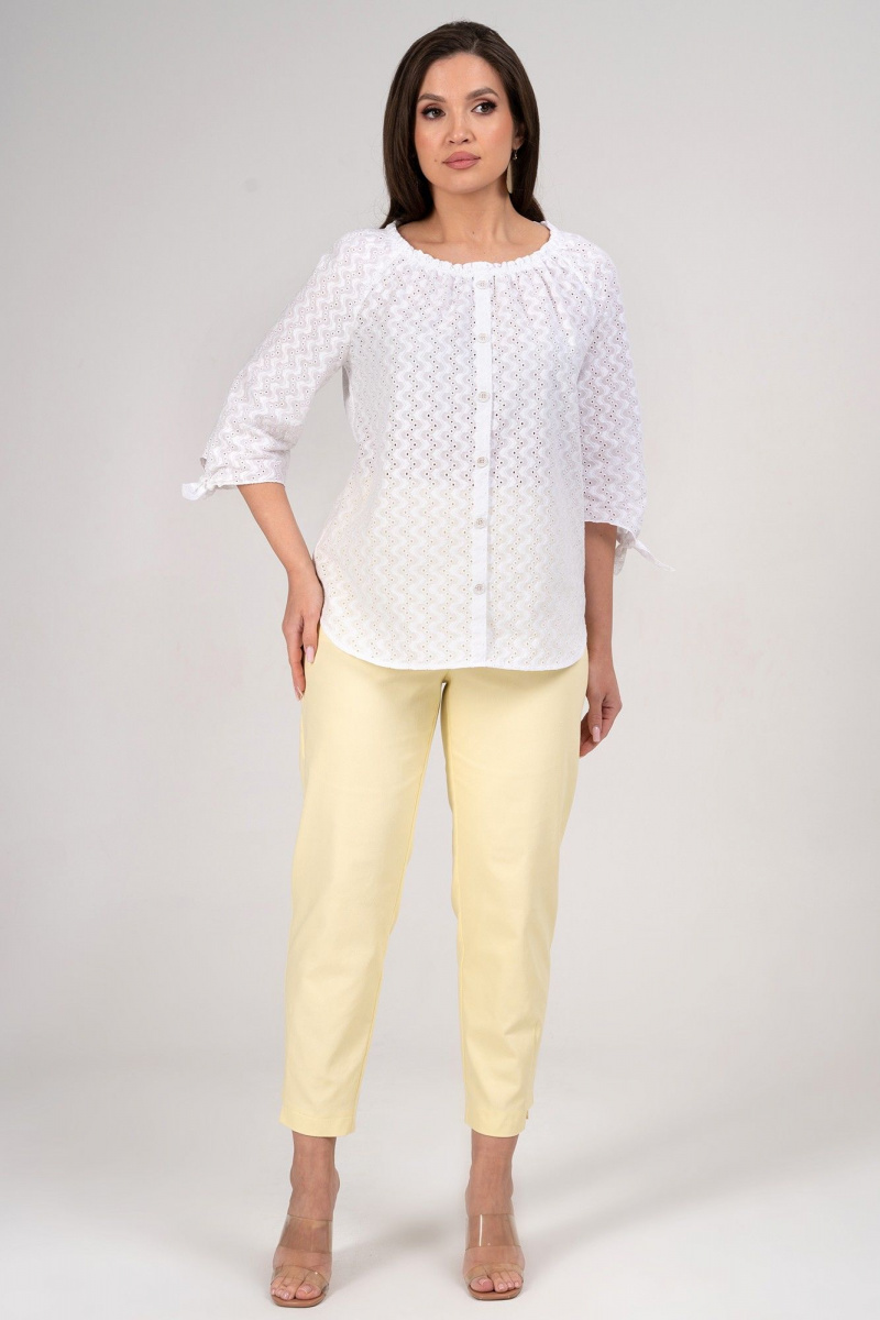 Брючный комплект Alani Collection 2348 белый+желтый