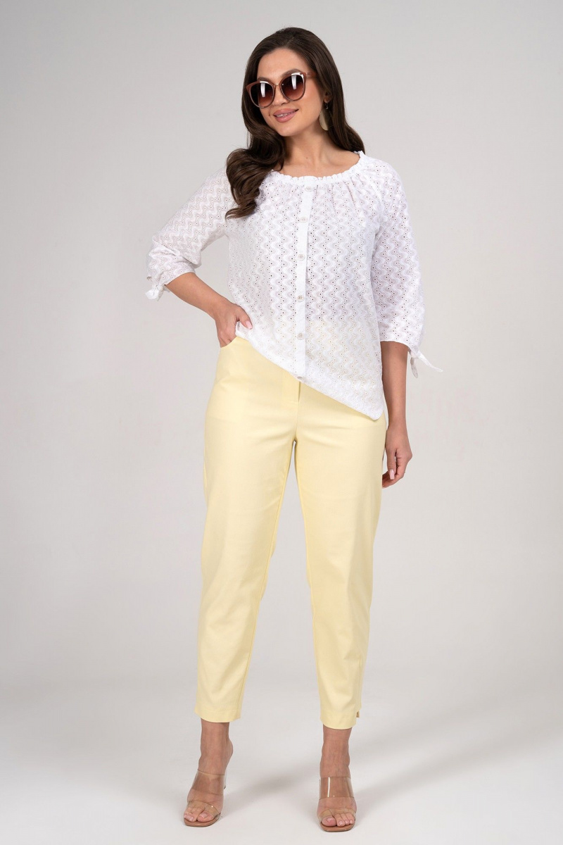 Брючный комплект Alani Collection 2348 белый+желтый
