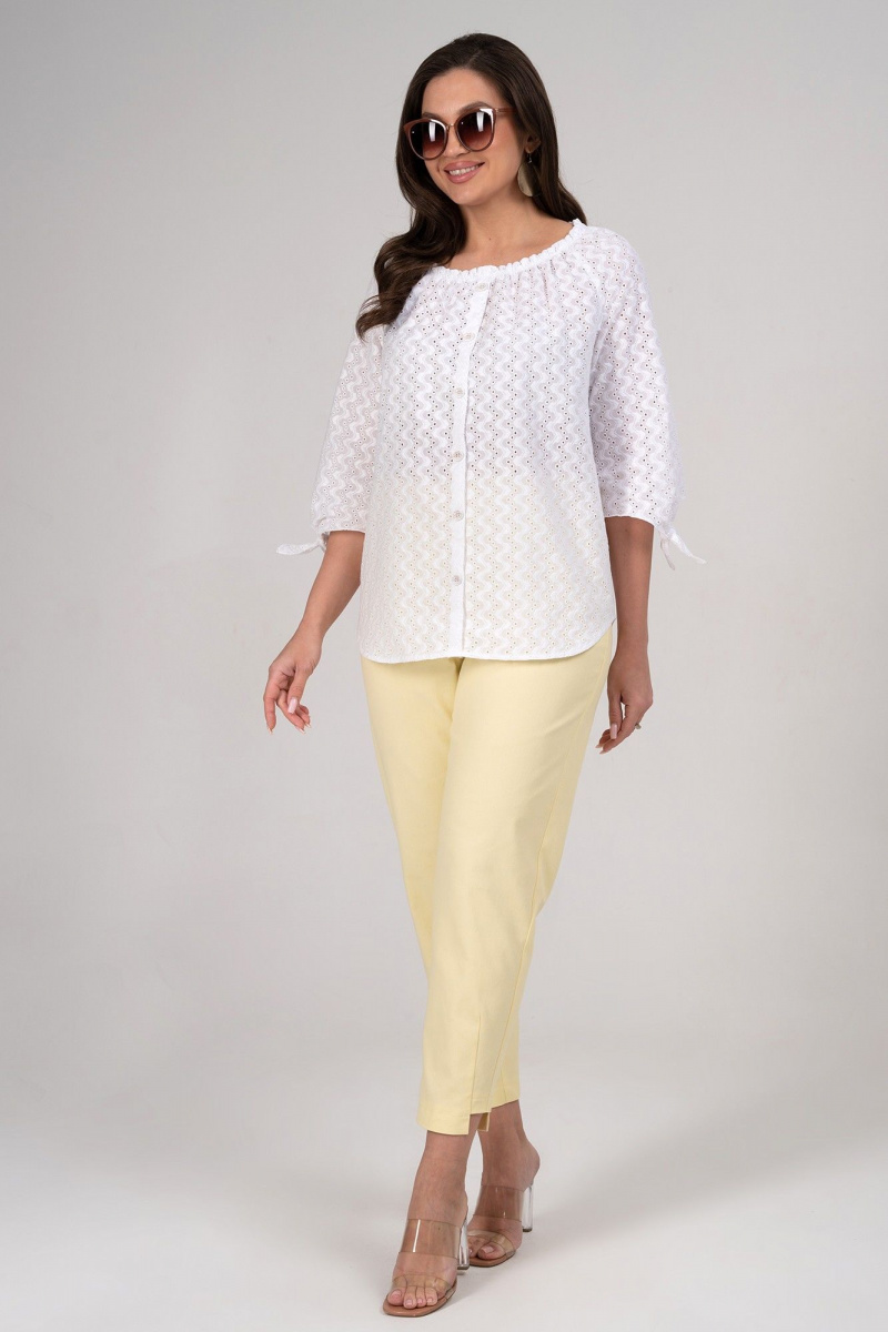 Брючный комплект Alani Collection 2348 белый+желтый