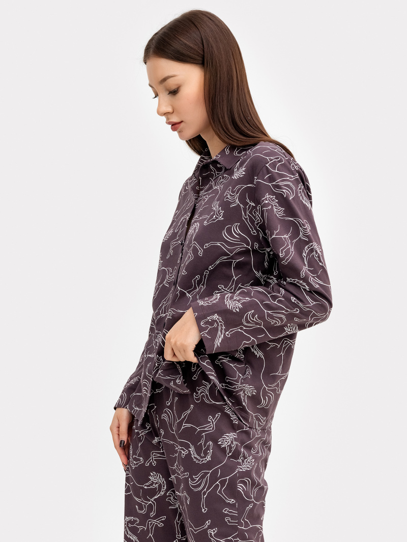 Пижамы Mark Formelle 592462/24-26651ПП-0 кони_на_цвете_кора