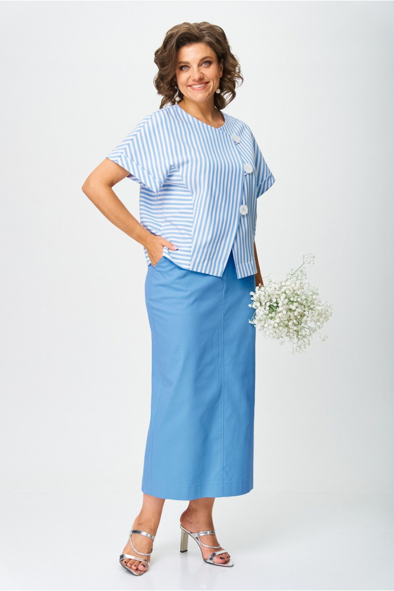 Юбочный комплект Michel chic 1422 голубой_полоска