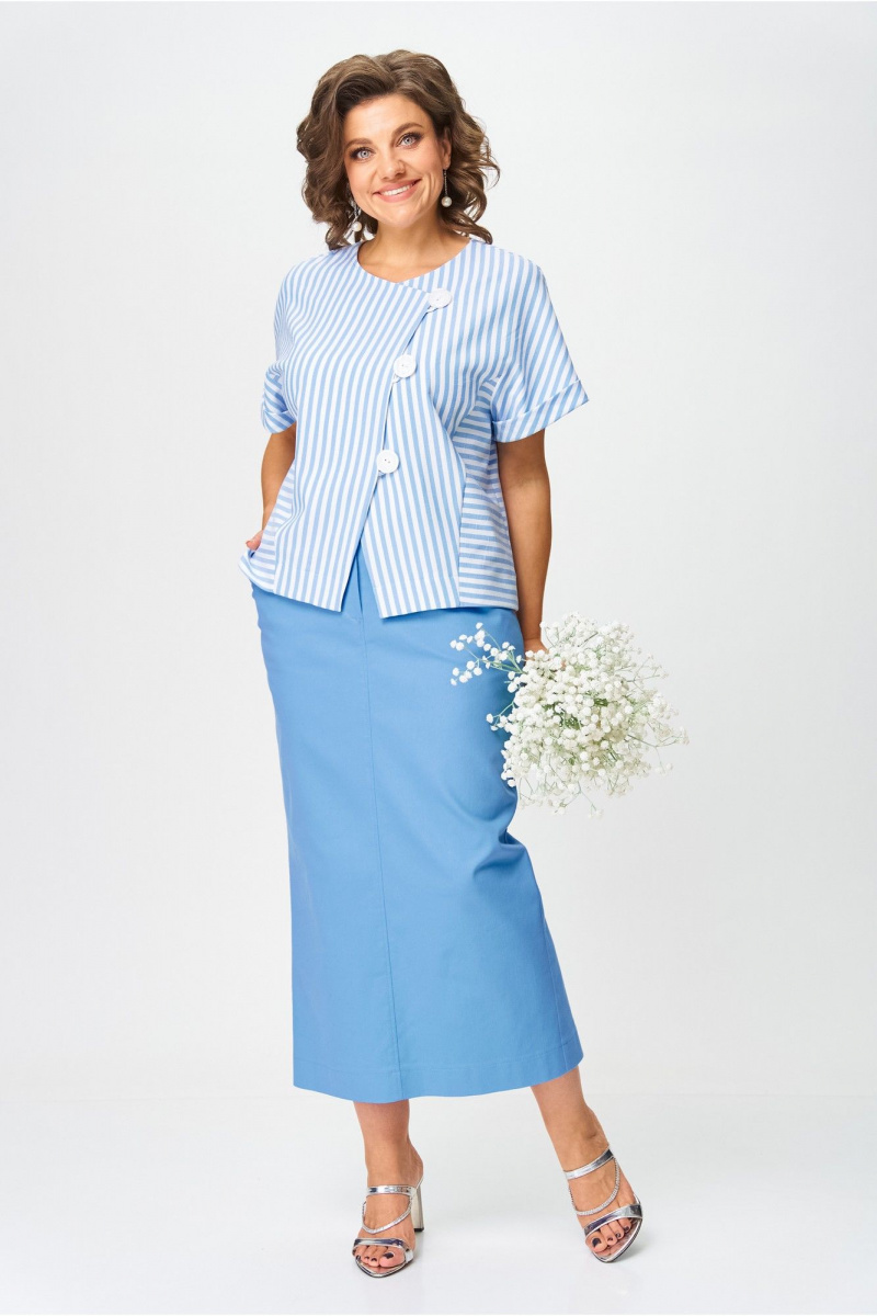 Юбочный комплект Michel chic 1422 голубой_полоска