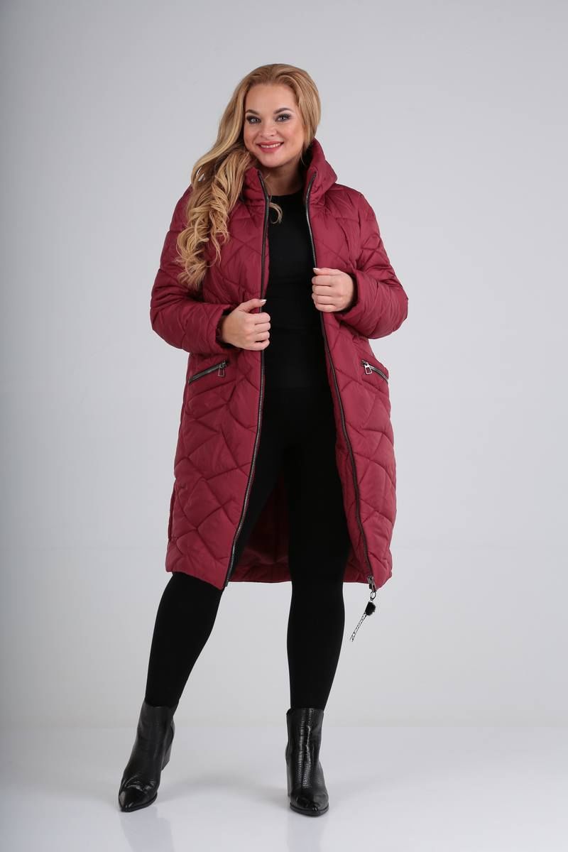 Женское пальто TrikoTex Stil М3420 малина
