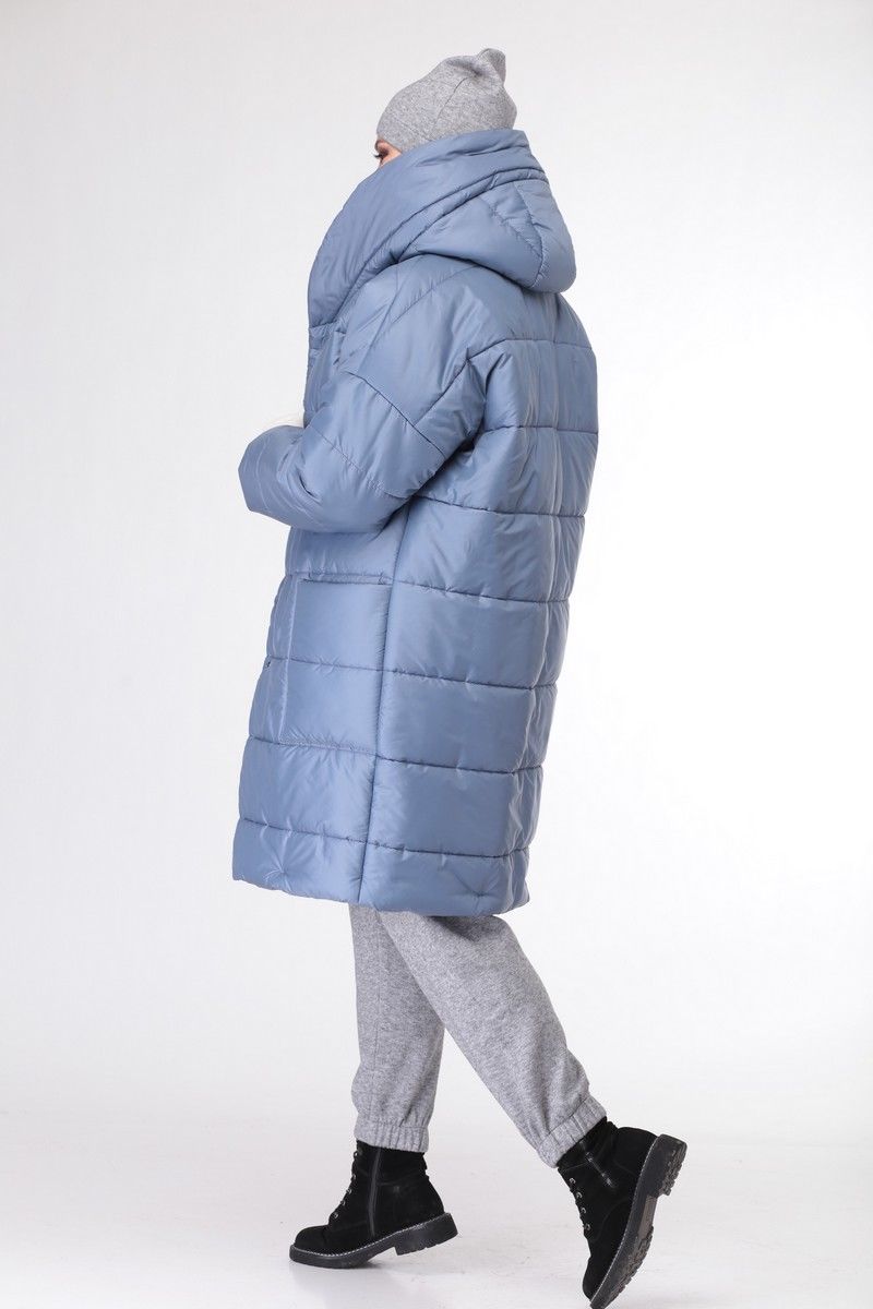 Женский комплект с пальто Deluizn 895 светло-синий-серый