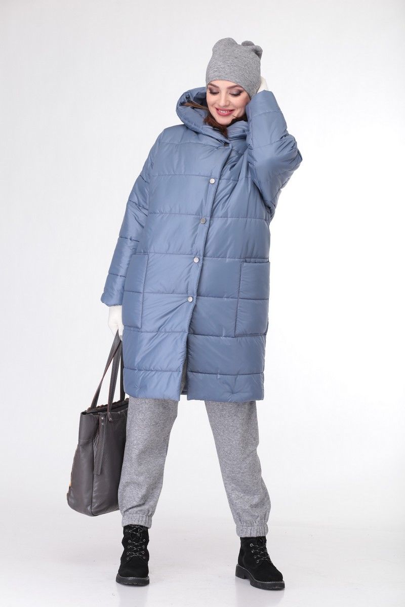 Женское пальто Deluizn 894 светло-синий