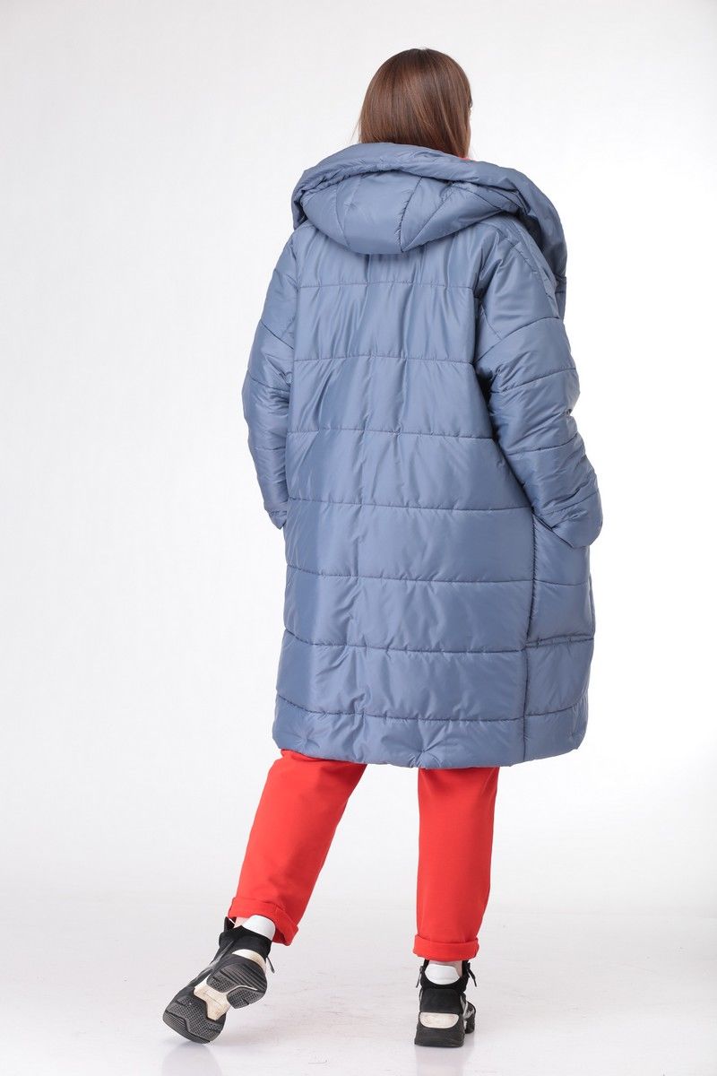 Женский комплект с пальто Deluizn 896 светло-синий-красный