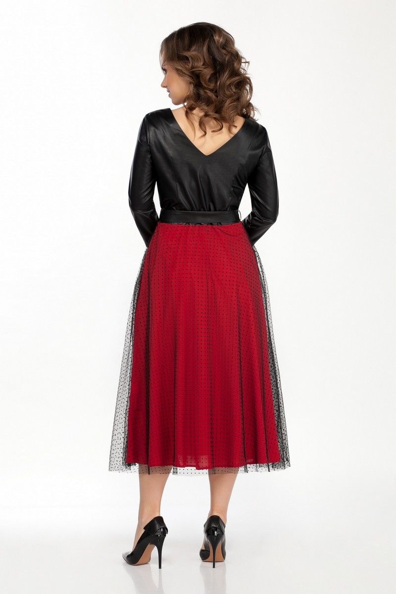 Платье TEZA 1828 черный-красный