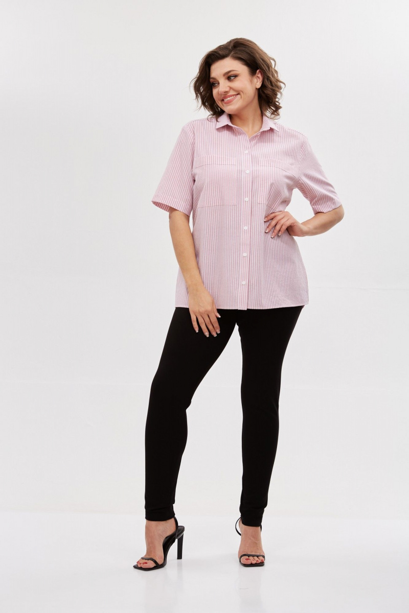 Рубашки Avenue Fashion 0338-2 полоска_красный+молочный