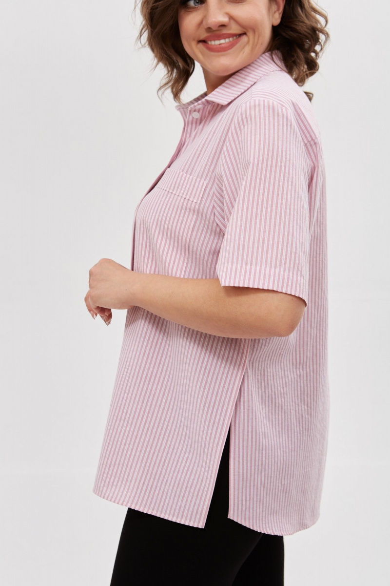 Рубашки Avenue Fashion 0338-2 полоска_красный+молочный