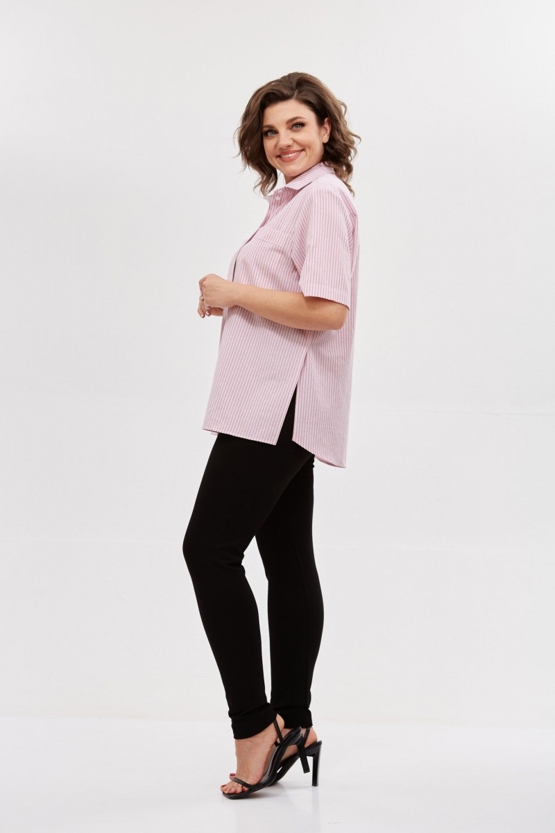 Рубашки Avenue Fashion 0338-2 полоска_красный+молочный