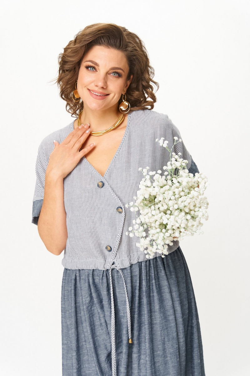 Платья Michel chic 2181 джинс_полоска