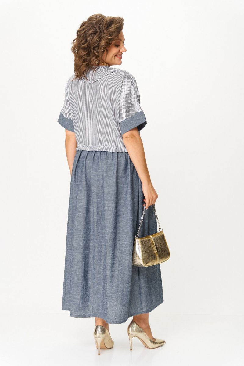 Платья Michel chic 2181 джинс_полоска