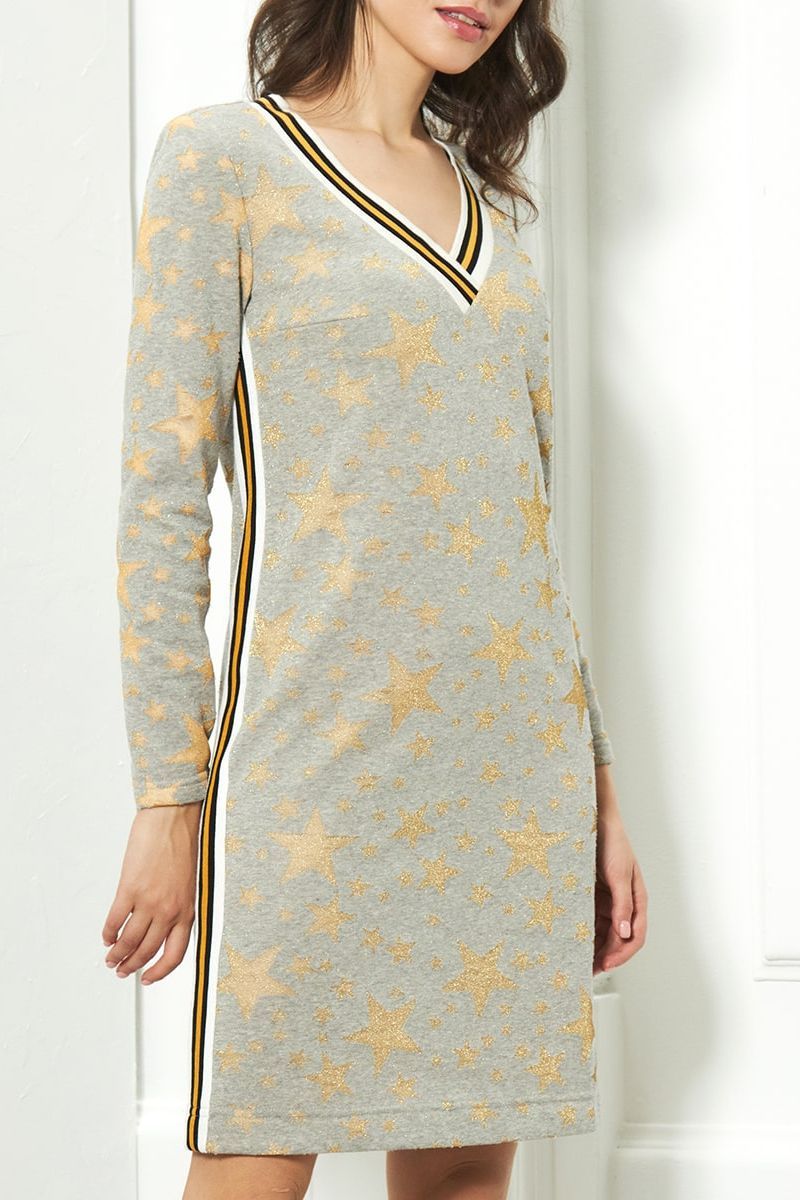 Платье AYZE 1011 серый/золото
