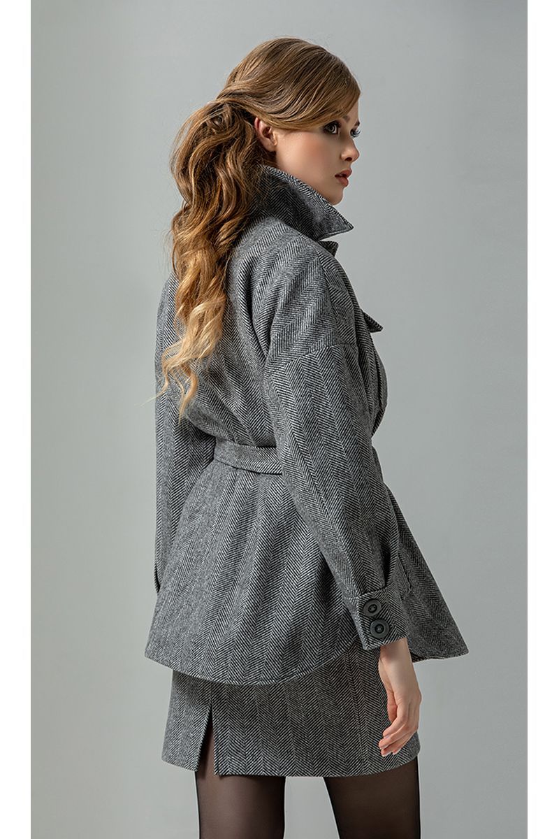 Женский комплект с пальто Diva 1266-1 серый