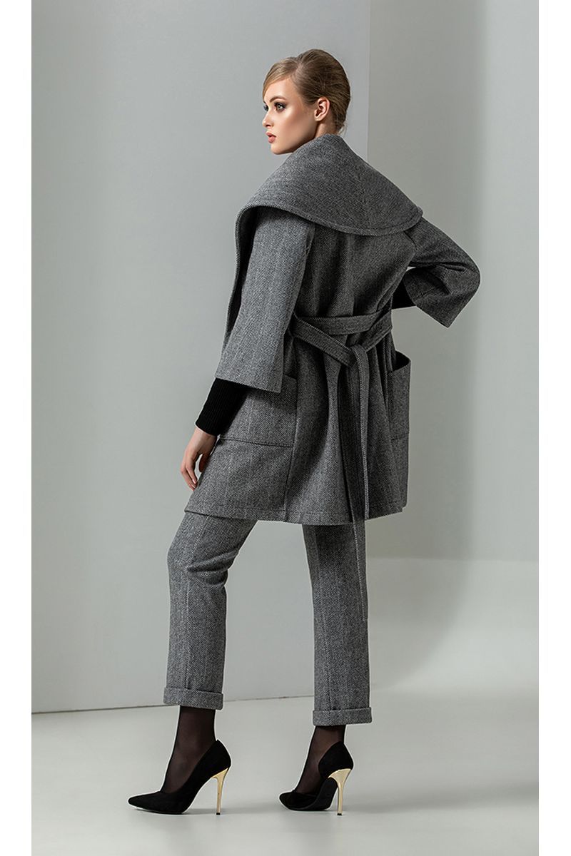 Женский комплект с пальто Diva 1272-1 серый