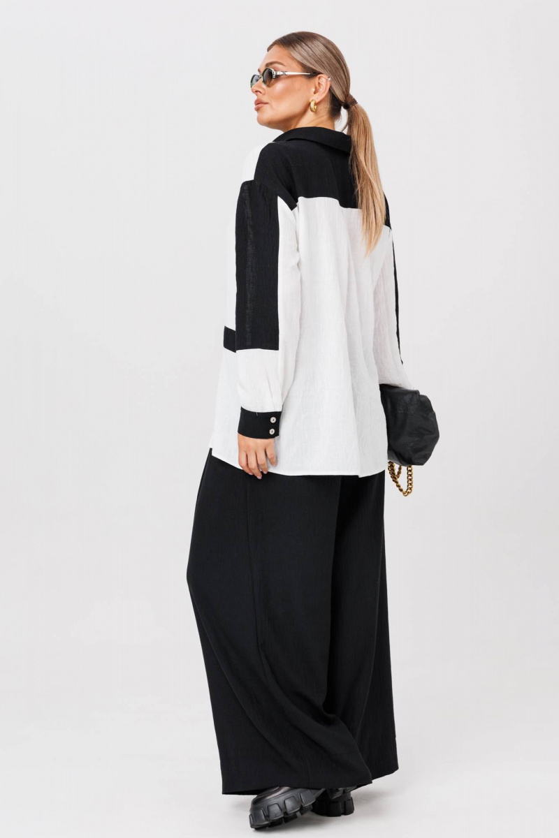 Брючный комплект Anastasia 1242 бело-черный