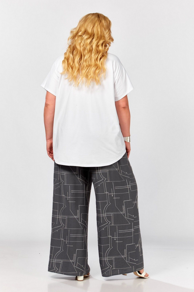 Брючный комплект Koketka i K 1297-1 серый+белый