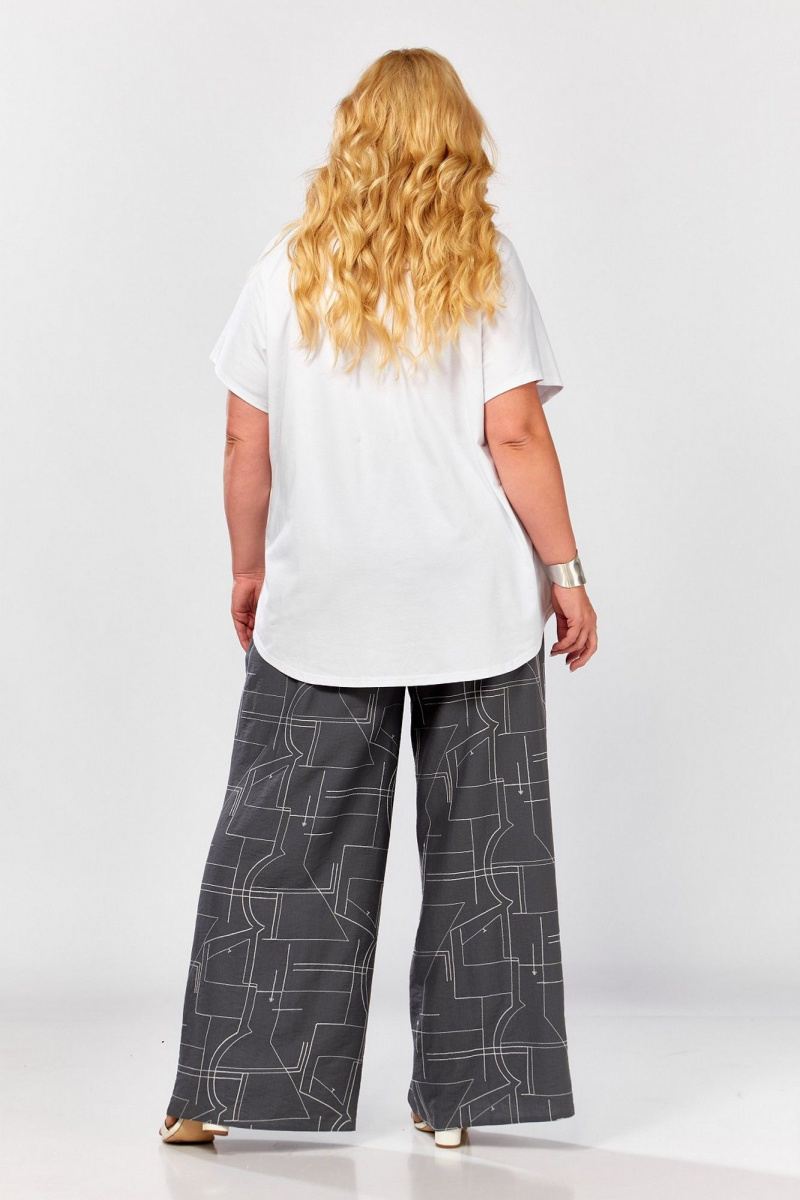 Брючный комплект Koketka i K 1297-1 серый+белый