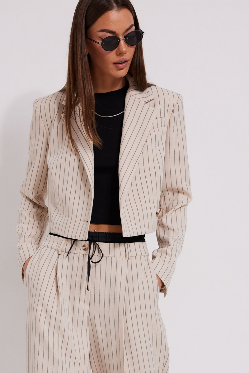 Брючный комплект N.O.W. 1598 беж_полоска_черный