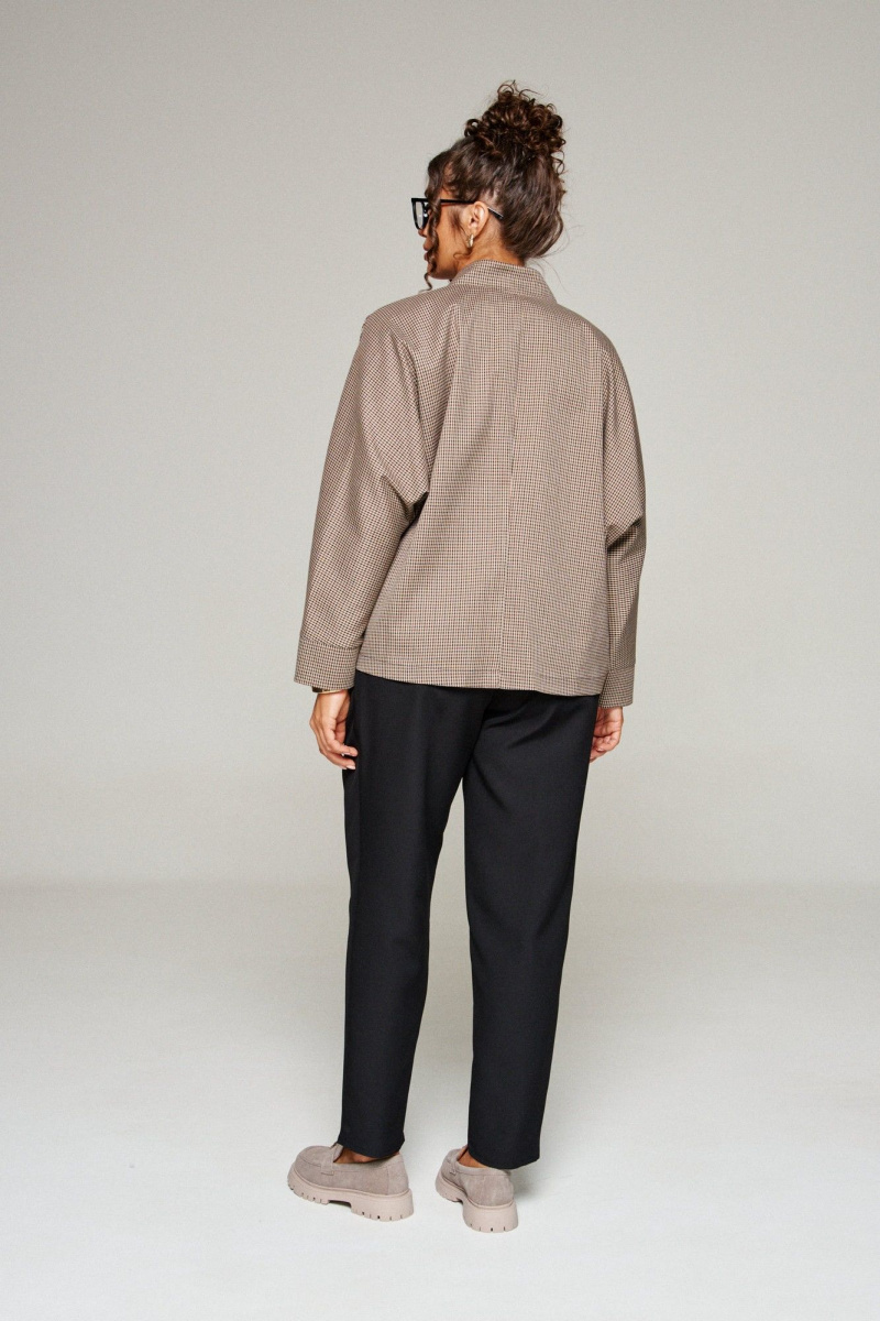 Брючный костюм Beautiful&Free 6345 бежевая_клетка