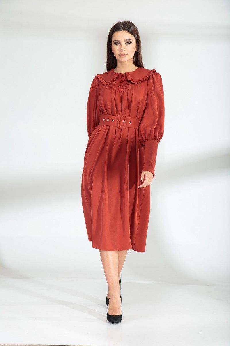 Платье SandyNa 13924 рубиново-красный