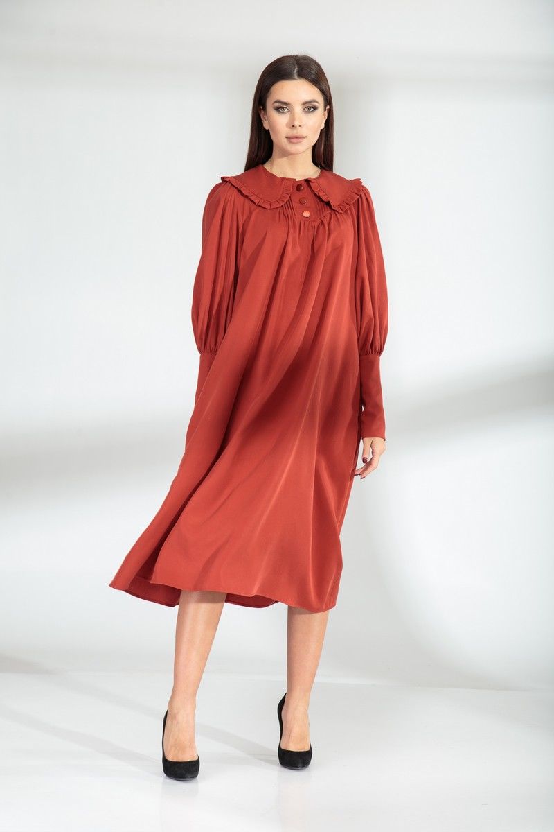 Платье SandyNa 13924 рубиново-красный