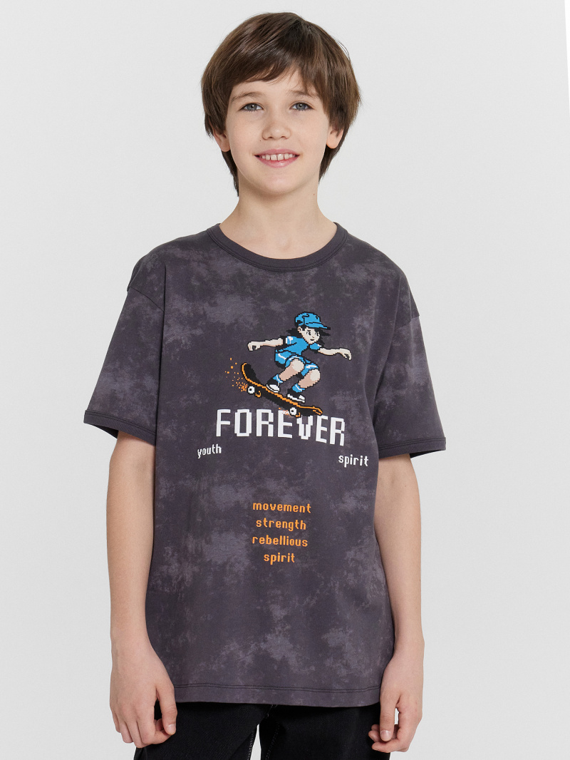 Майки Mark Formelle 113448/24-32723ПП-0 серый_acid_wash_печать_3_сл_на_пол