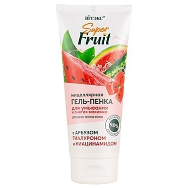 Очищение и демакияж Belita SuperFRUIT ГЕЛЬ-ПЕНКА д/умыв.и снят.макияжа с арбузом,гиалуроном