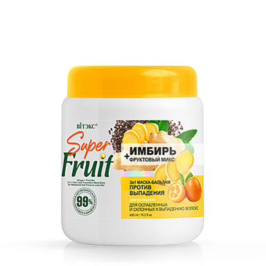 Маски для волос Belita SuperFRUIT ИМБИРЬ+фрукт.микс 3в1 Маска-бальзам ПРОТИВ ВЫПАДЕНИЯ волос