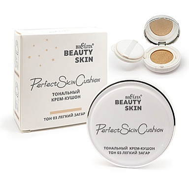 Тональные средства Belita Beauty Skin-Тональный крем-кушон, тон 03 легкий загар
