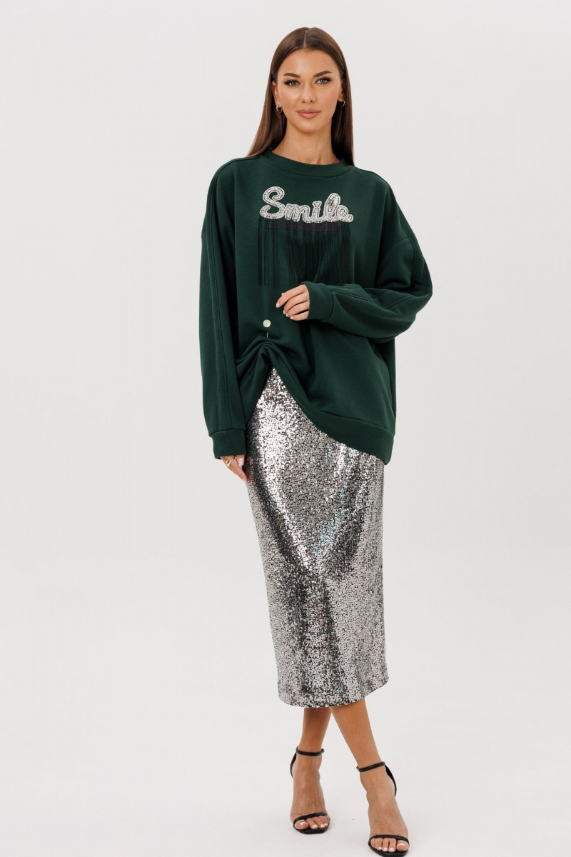 Юбочный комплект Ларс Стиль 1121/1 темный-изумруд_стальной