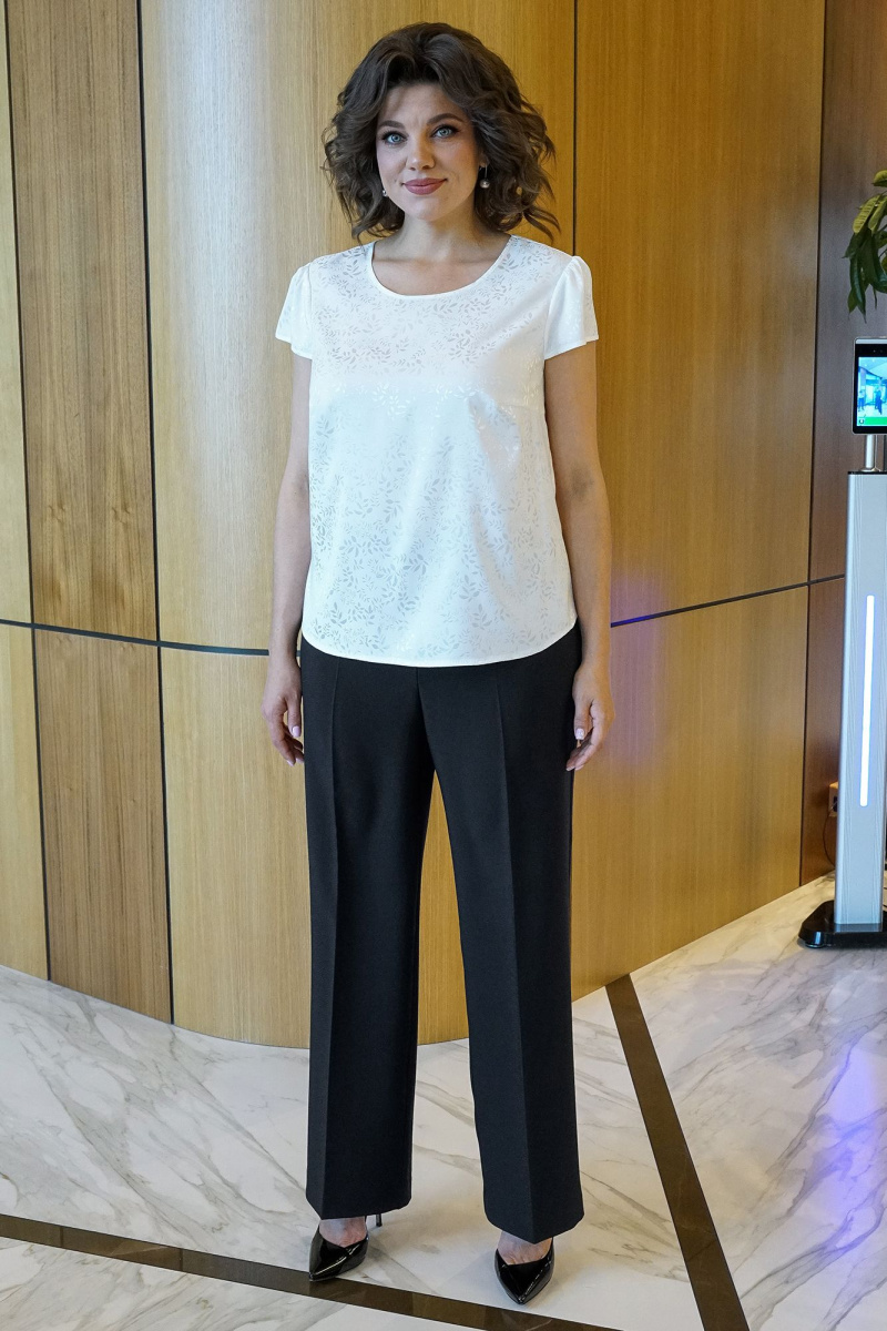 Брючный костюм Alani Collection 2381 черный_молоко