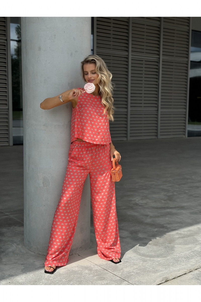 Брючный костюм Dilana VIP 2111 розовый_принт