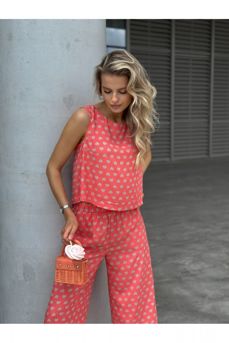 Брючный костюм Dilana VIP 2111 розовый_принт