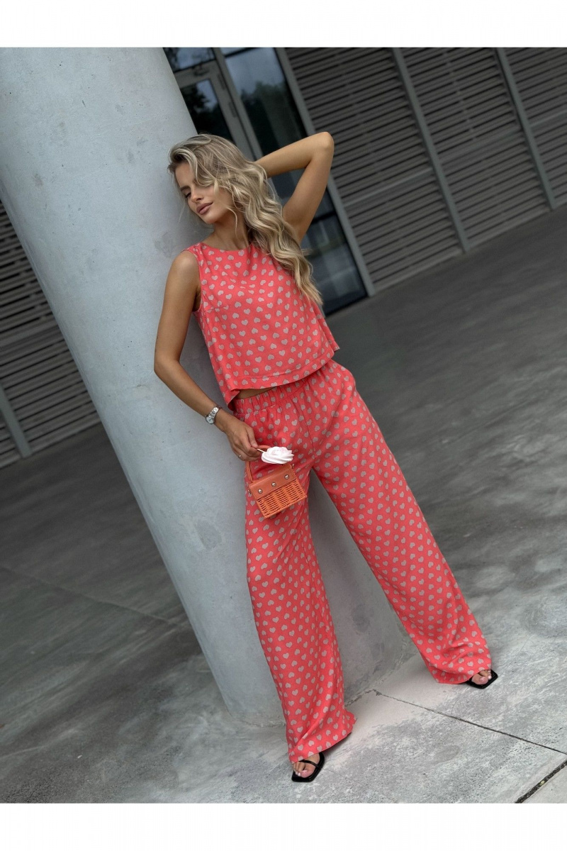 Брючный костюм Dilana VIP 2111 розовый_принт